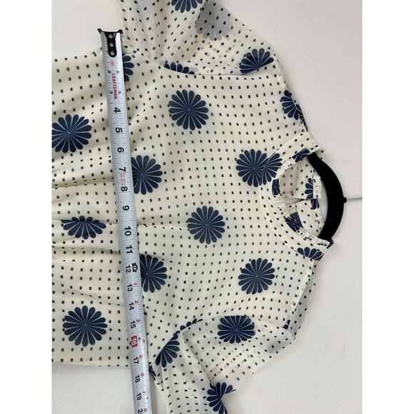 Modcloth Retro Disco Dress Mini Short Open Back Long Sleeve Size 8 Ivory Blue - Picture 10 of 13